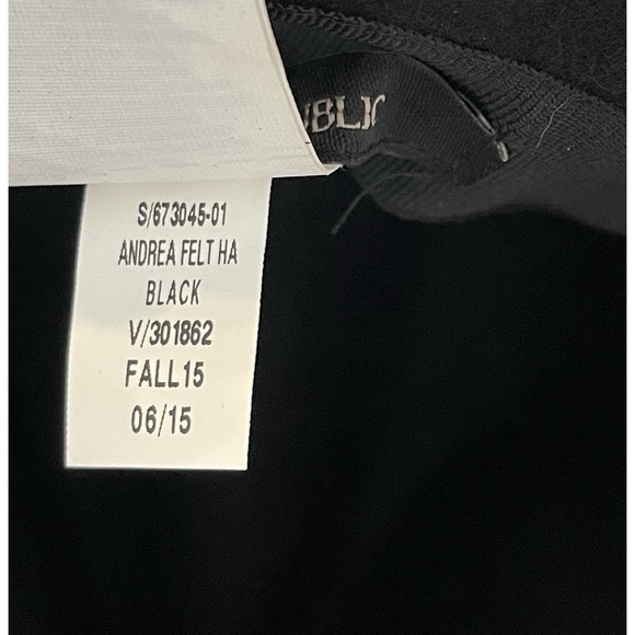 Banana Republic Andrea Felt Hat 100% Wool Black Size S/M Fedora Boho Academia - Picture 6 of 7